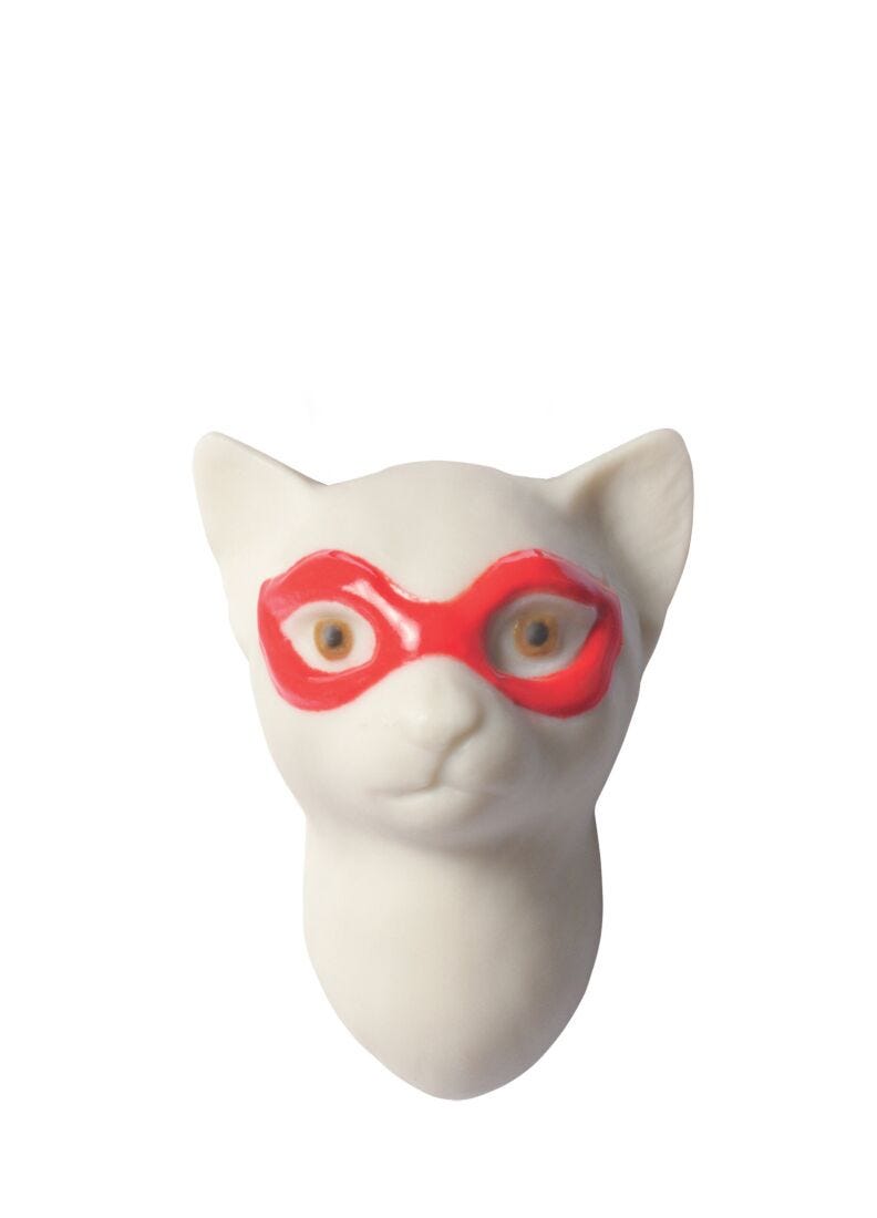 Cat with Mask Pendant in Lladró