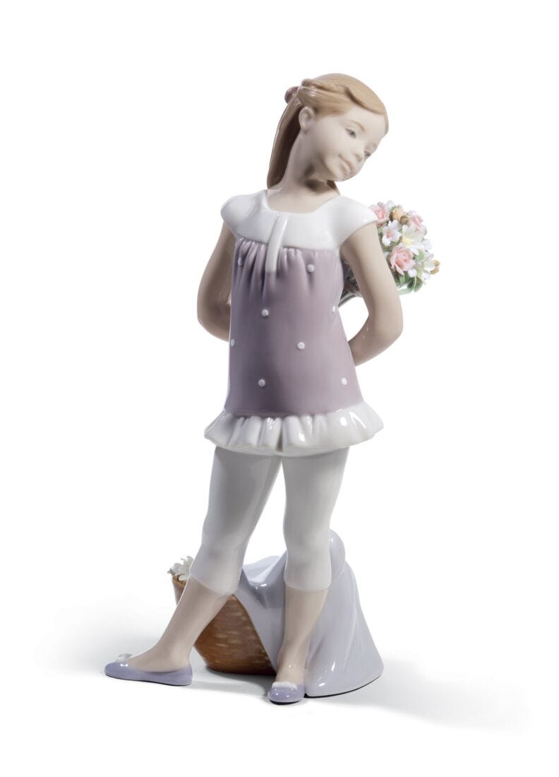 Your Favorite Flowers Girl Figurine in Lladró