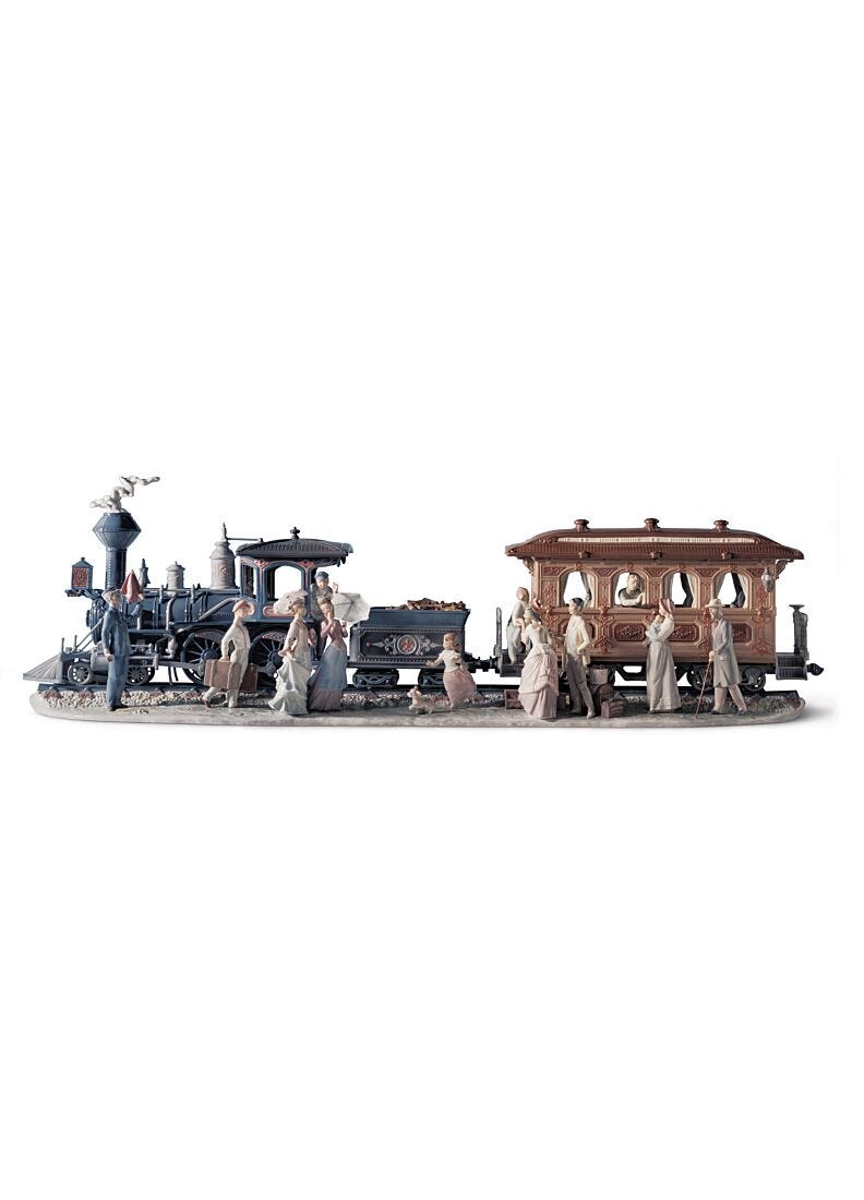 A Grand Adventure Train Sculpture. Limited Edition in Lladró