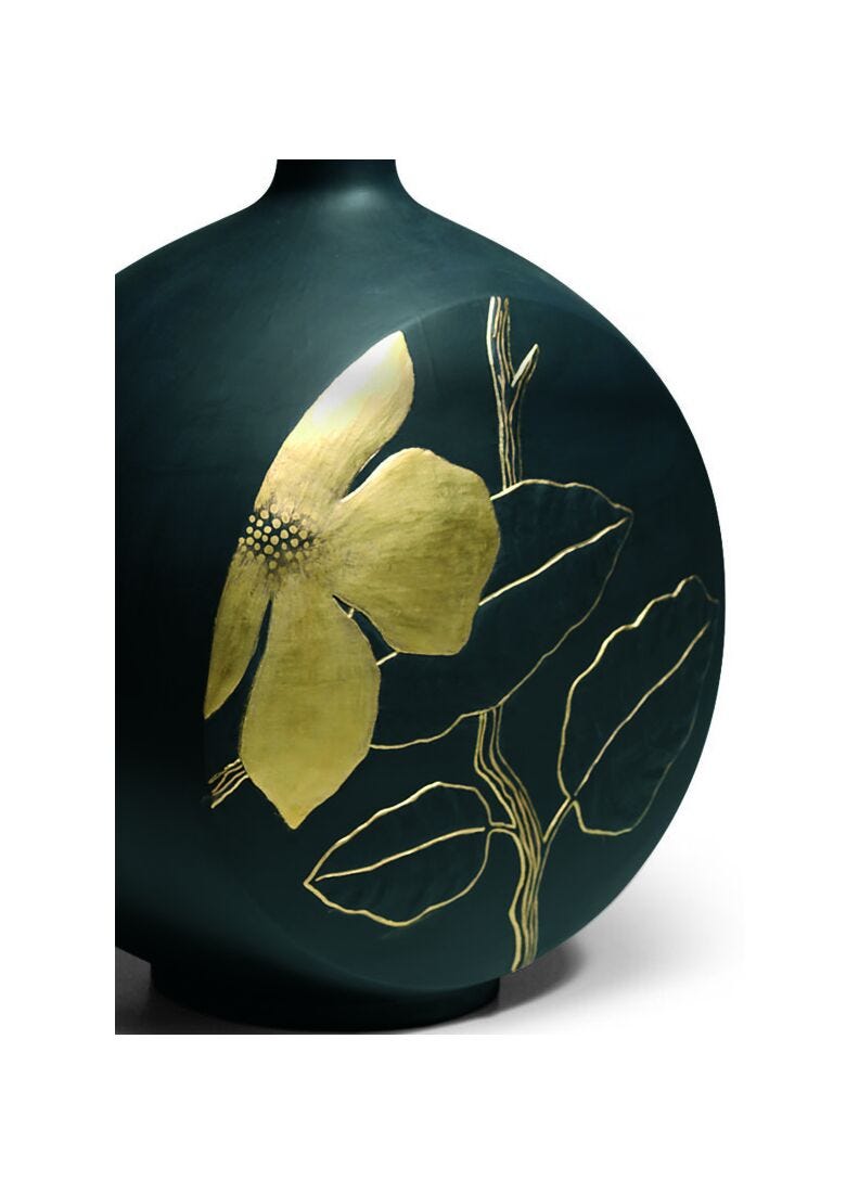 Canvas Vase Flower Twig. Golden Lustre in Lladró
