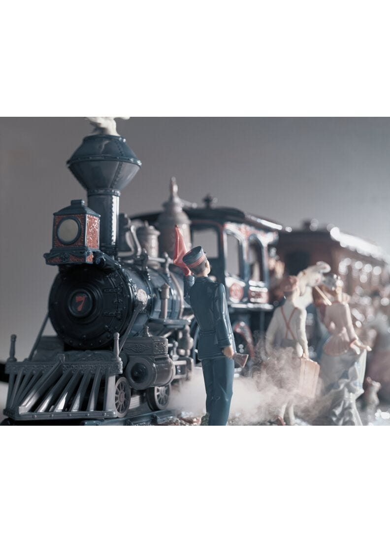 A Grand Adventure Train Sculpture. Limited Edition in Lladró