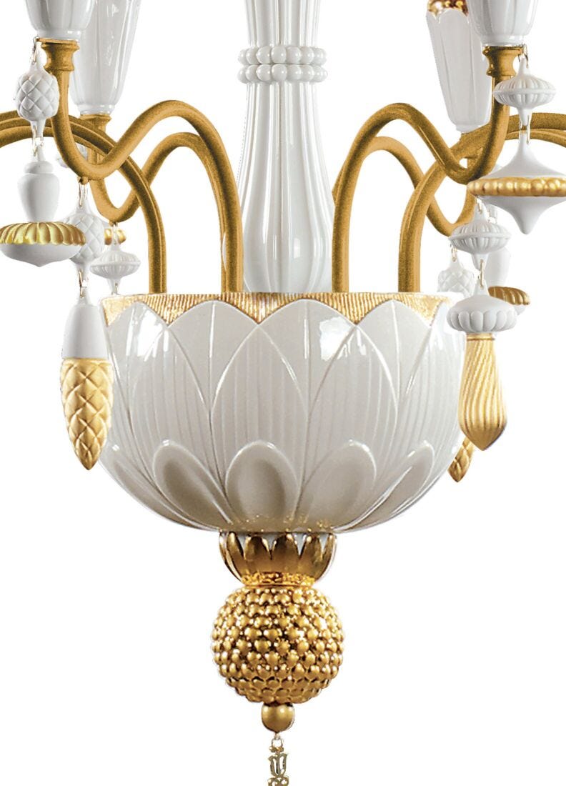 Ivy and Seed 8 Lights Chandelier. Golden Luster (CE/UK/CCC) in Lladró