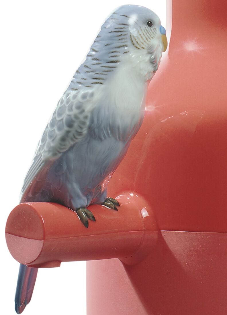 Vaso Parrot Parade. Rosso corallo in Lladró