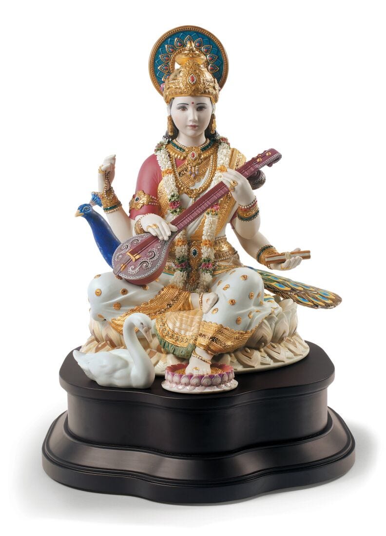 Scultura Saraswati. Serie limitata in Lladró