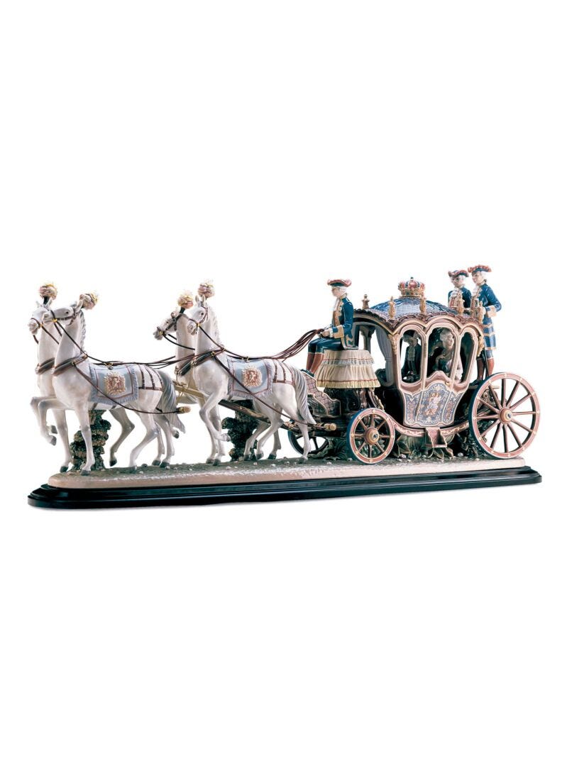 XVIIIth Century Coach Sculpture. Limited Edition in Lladró