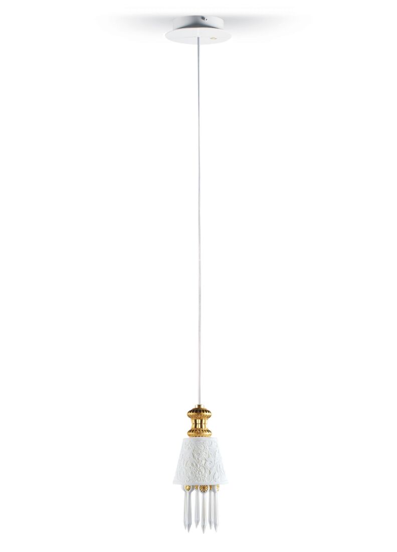 Lámpara de techo con Litofanía Belle de Nuit. Lustre oro (US) en Lladró