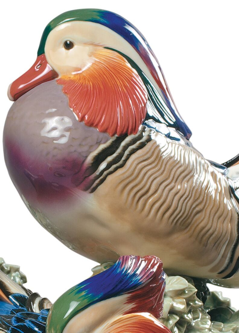 Mandarin Ducks Sculpture. Limited Edition in Lladró