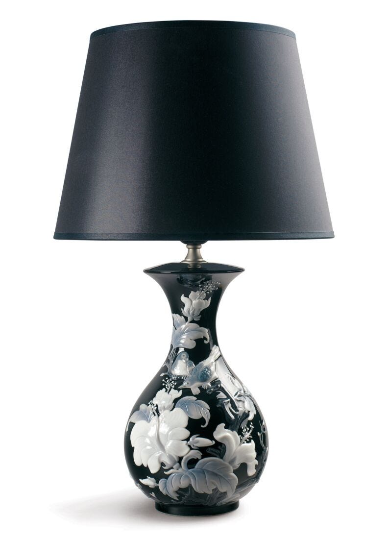 Lámpara de mesa Gorriones. Negro (US) en Lladró