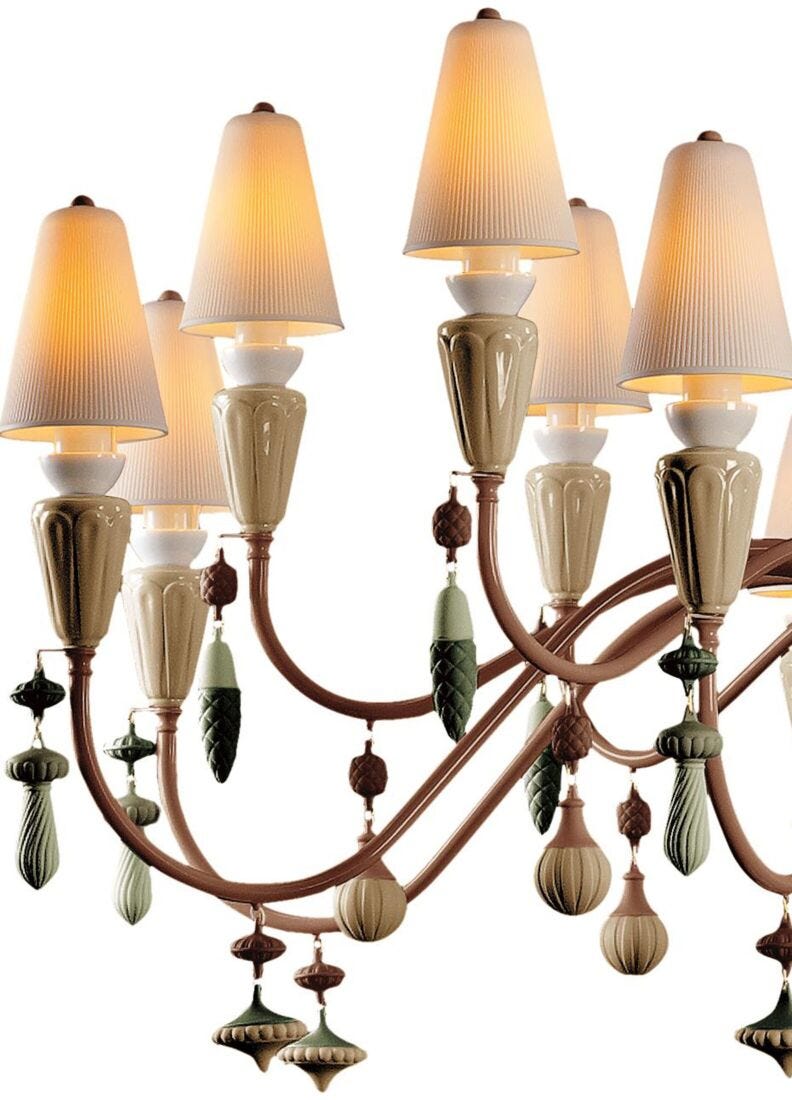 Ivy and Seed 16 Lights Chandelier. Large Flat Model. Spices (CE/UK/CCC) in Lladró