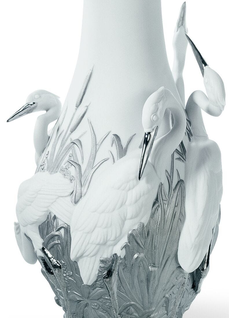 Heron's Vase I (Re-Deco/Silver) in Lladró