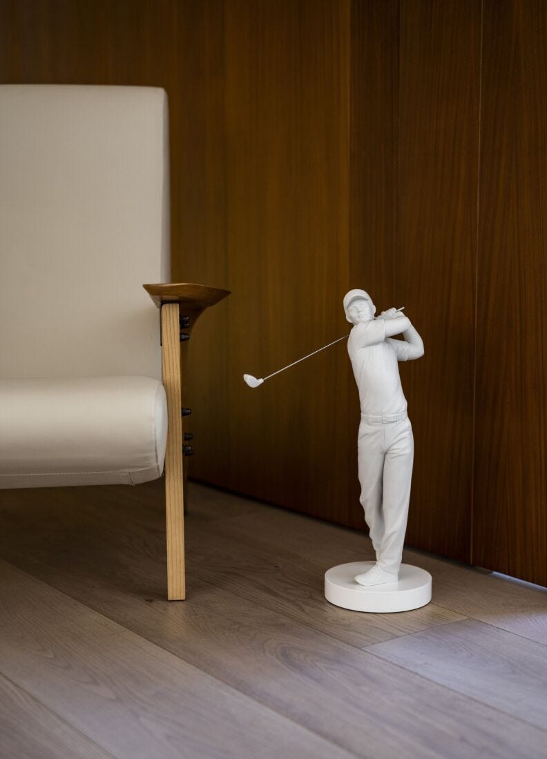 Golf Champion Man Figurine. White in Lladró