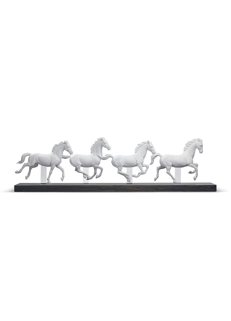 Figura caballos Grupo galope. Blanco en Lladró