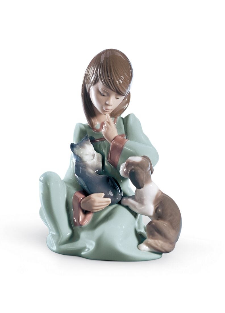 Cat Nap Girl Figurine in Lladró