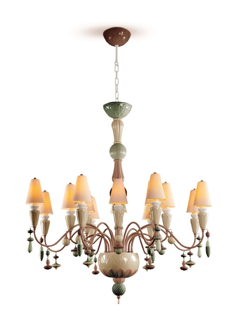 Ivy and Seed 16 Lights Chandelier. Medium Flat Model. Spices (CE/UK//CCC) in Lladró