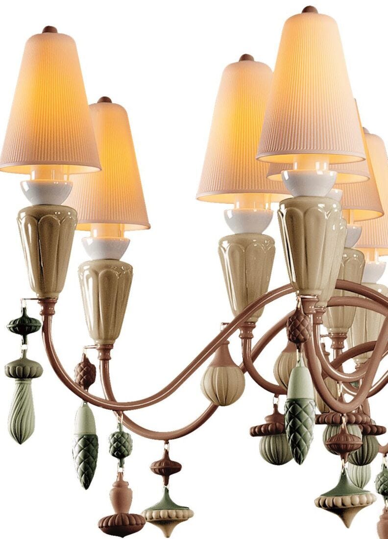 Ivy and Seed 16 Lights Chandelier. Medium Flat Model. Spices (US) in Lladró