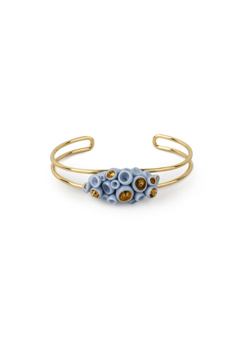 Pulsera de metal coral reef. Azul y lustre oro en Lladró