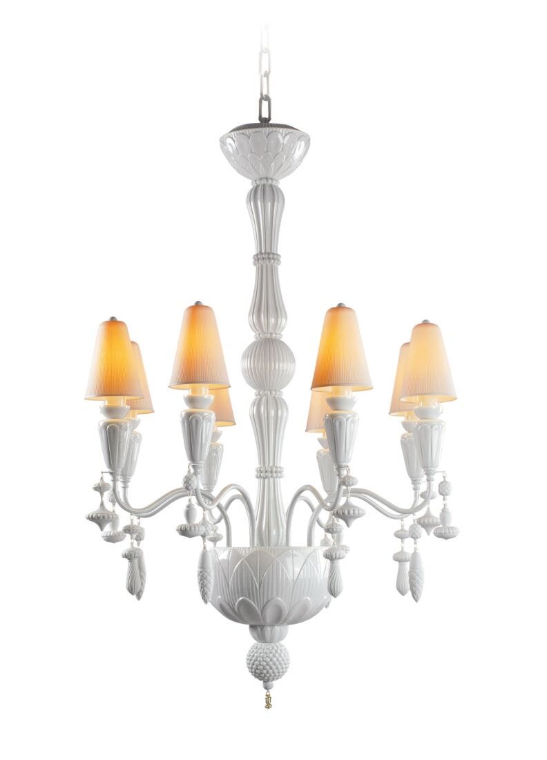 Ivy and Seed 8 Lights Chandelier. White (CE/UK/CCC) | Lladró