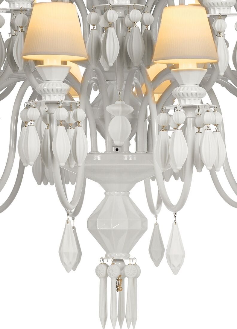 Belle de Nuit 40 Lights Chandelier. White (CE/UK) in Lladró