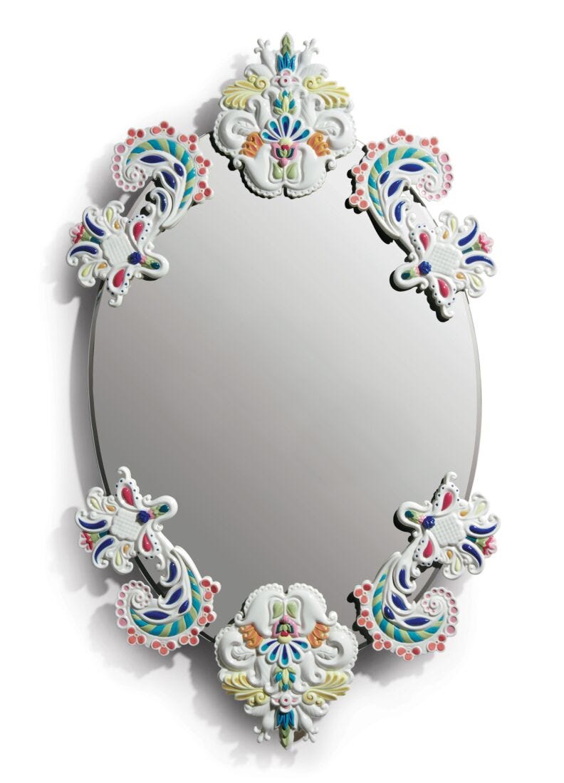 Espejo oval sin marco. Multicolor. Serie limitada en Lladró
