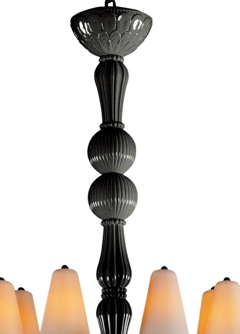 Ivy and Seed 32 Lights Chandelier. Large Model. Absolute Black (US) in Lladró
