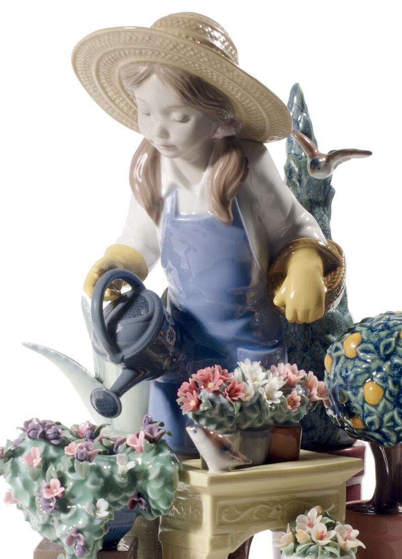 In My Garden Girl Figurine in Lladró