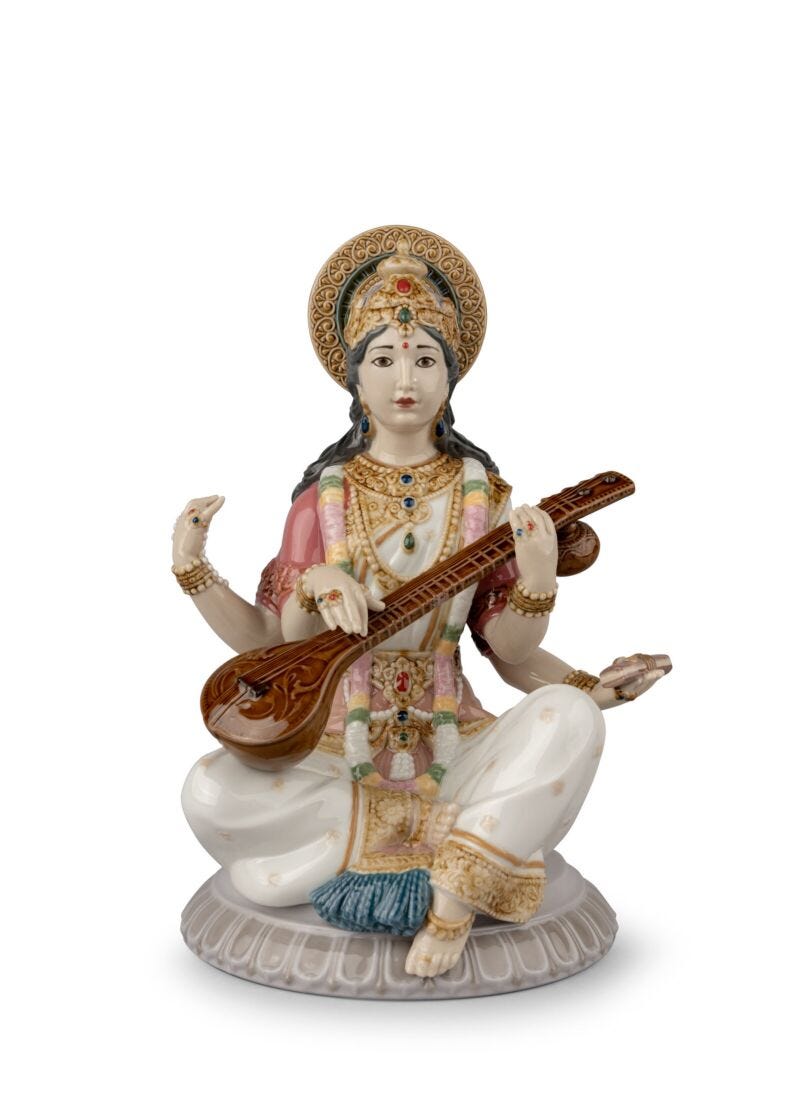 Figurina Dea Saraswati in Lladró