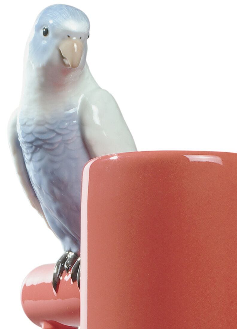 Vaso Parrot Parade. Rosso corallo in Lladró