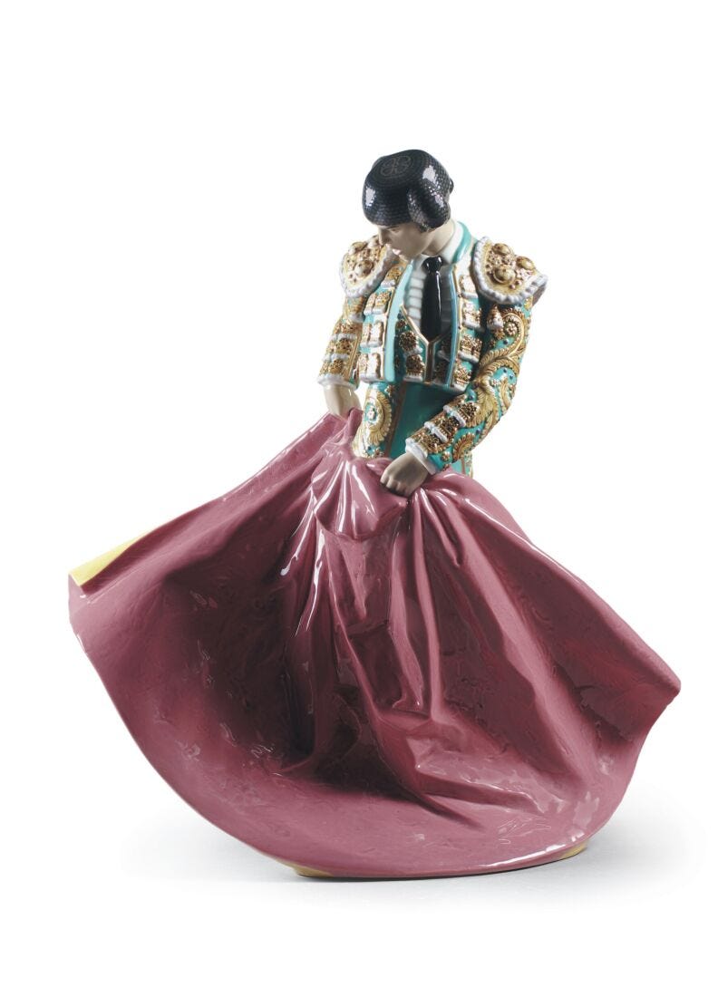 Matador Man Sculpture. Green Outfit. Limited Edition in Lladró