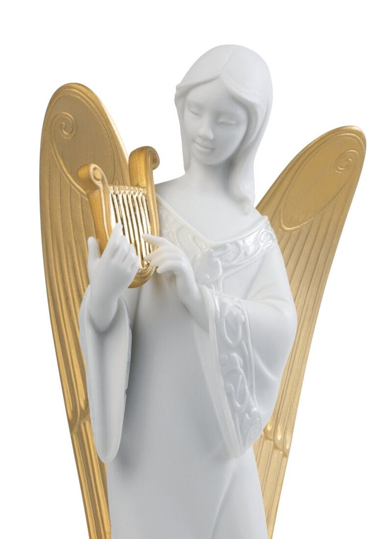 Celestial Melody Angel Christmas Ornament. Golden Lustre in Lladró