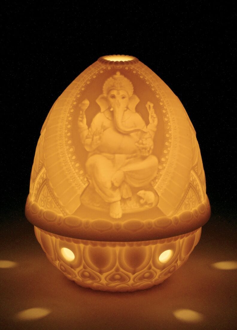 Lord Ganesha Lithophane in Lladró