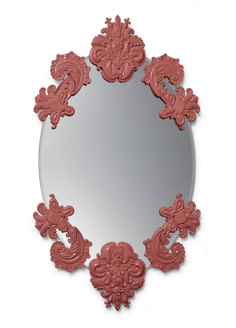 Oval mirror without frame (red) in Lladró