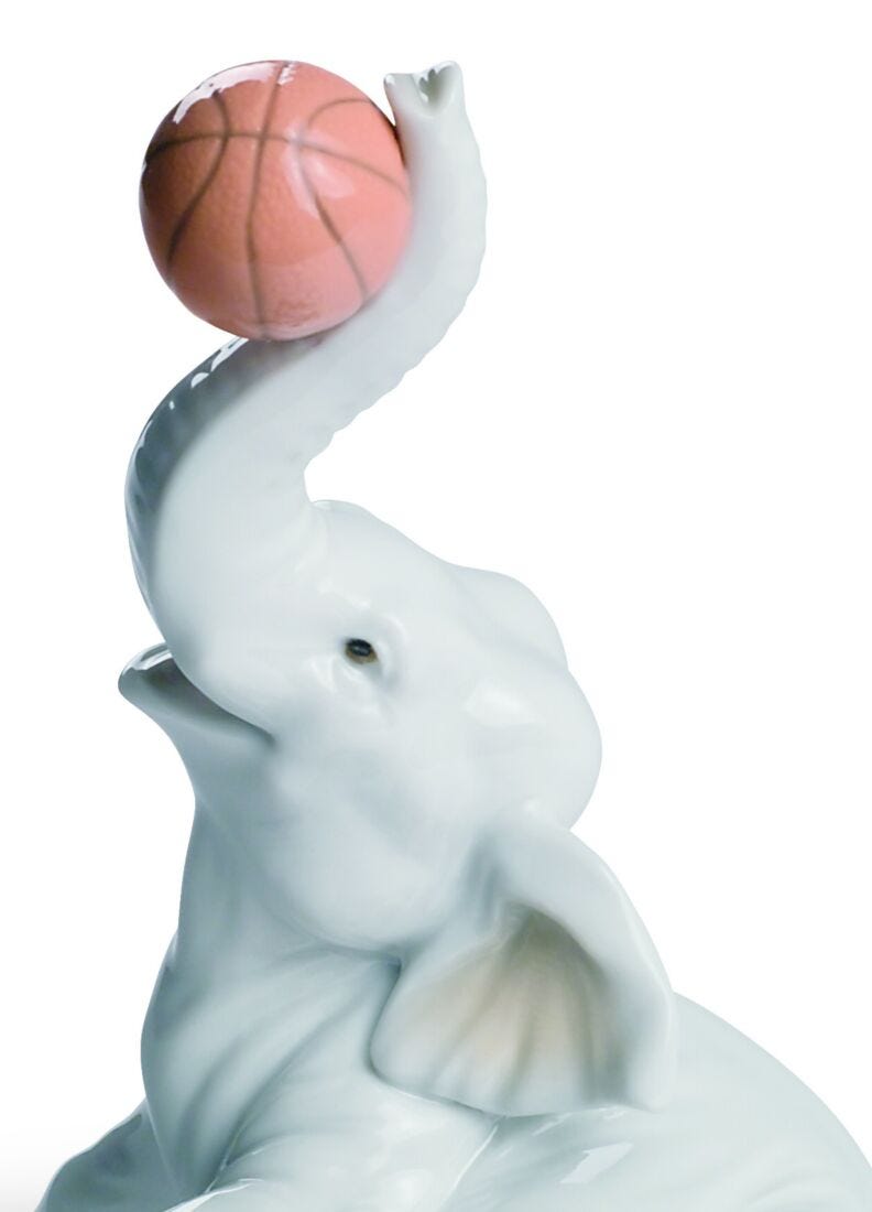 Elephant Basket Figurine in Lladró