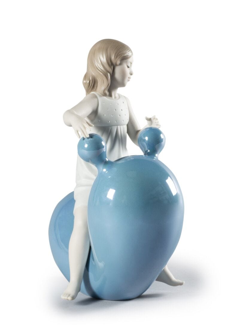 Figura niña Mi globo balancín. Azul en Lladró