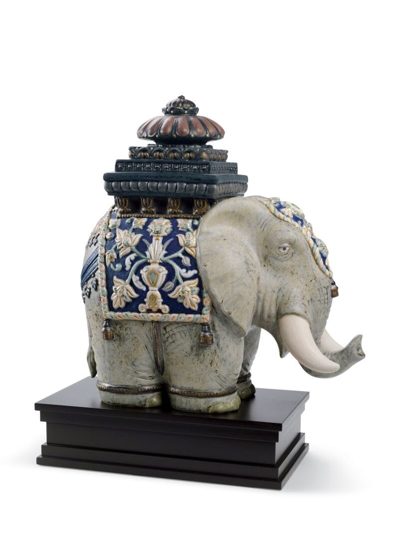 Siamese Elephant Sculpture. Limited Edition in Lladró