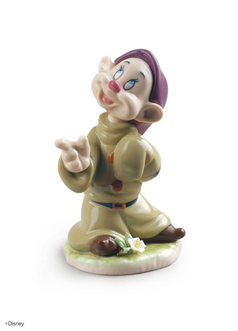 Dopey Snow White Dwarf Figurine in Lladró