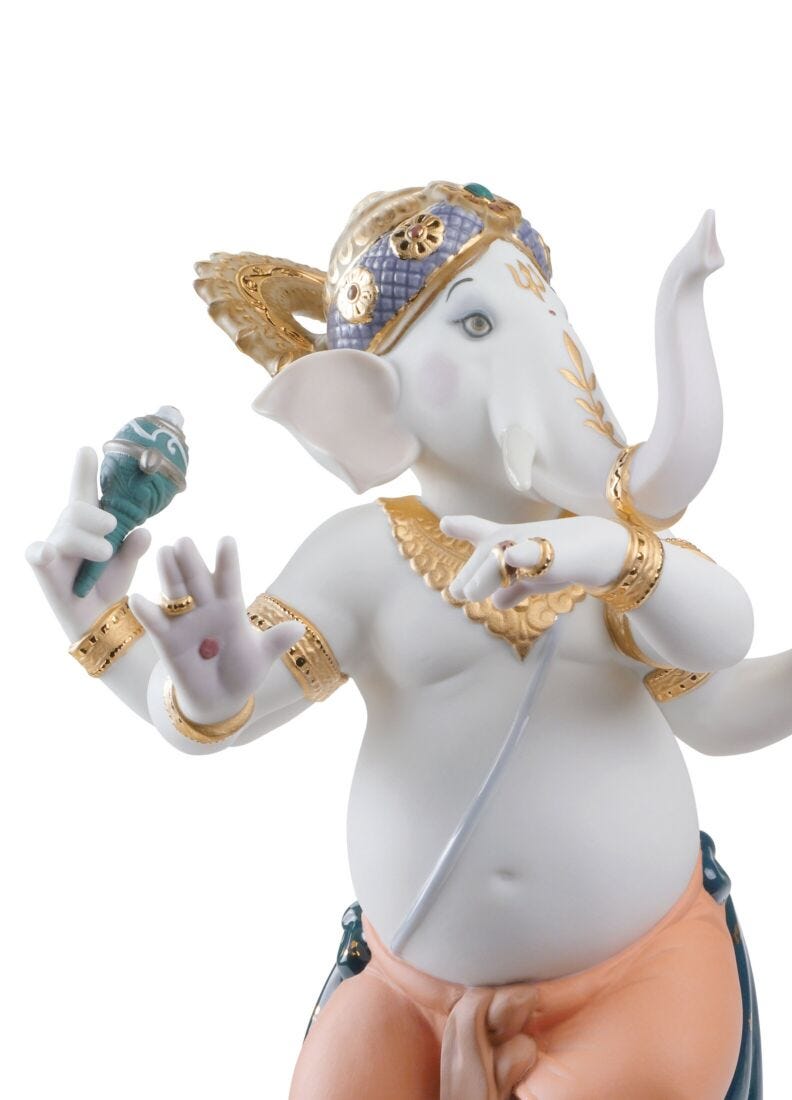 Dancing Ganesha Figurine. Limited Edition in Lladró