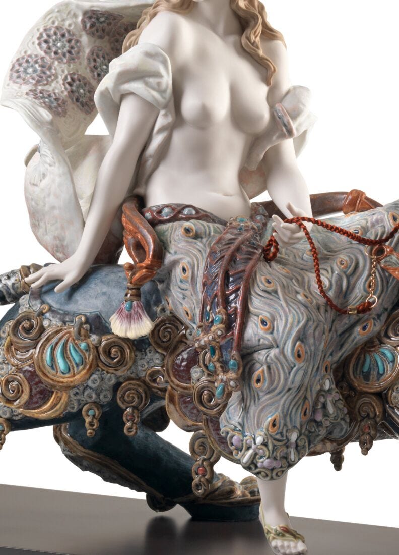 Bacchante on A Panther Woman Sculpture. Limited Edition in Lladró