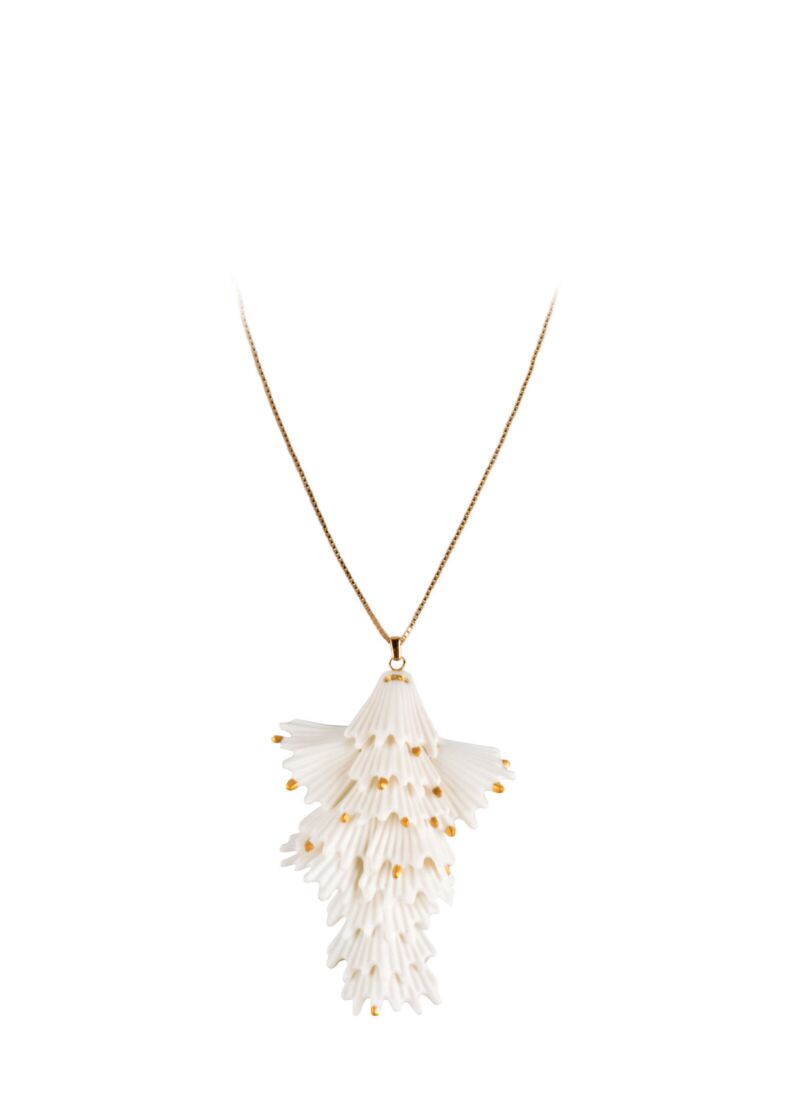 Actinia long pendant . White and Golden luster in Lladró