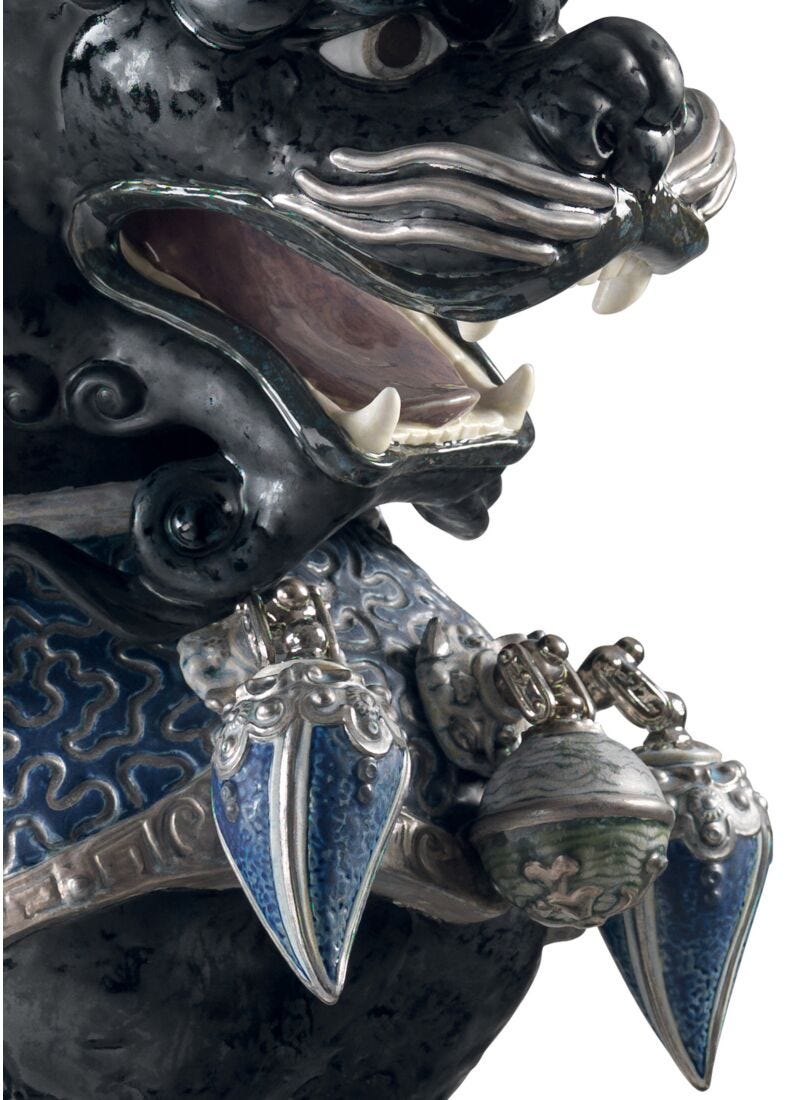 Guardian Lion Sculpture. Black. Limited Edition, 2 of 5