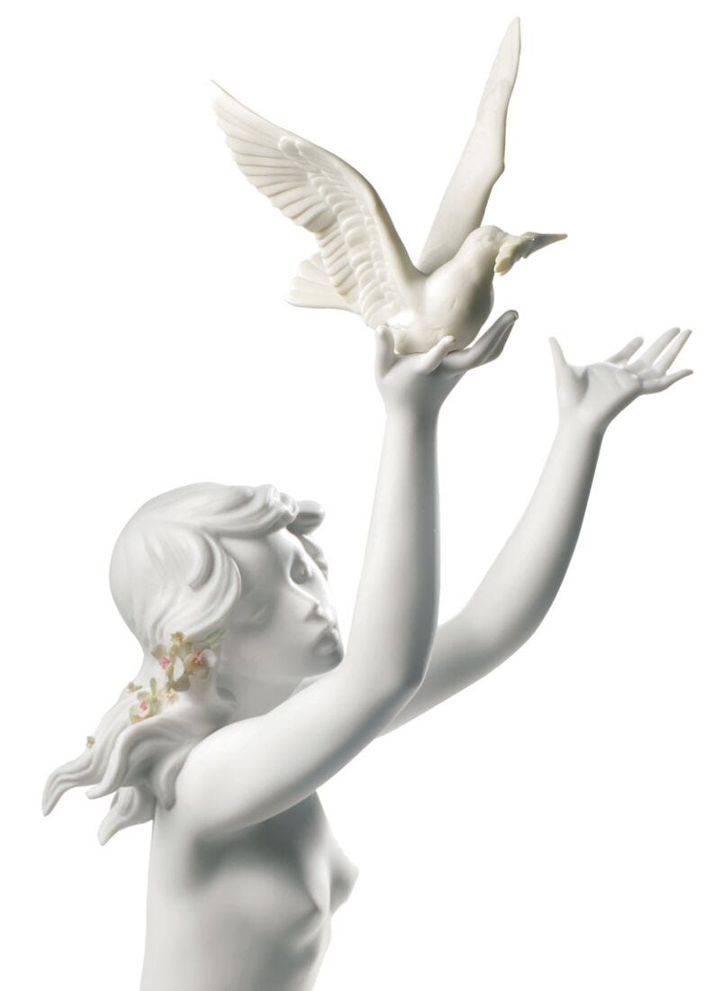 Figura mujer Ofrenda de paz. Blanca en Lladró