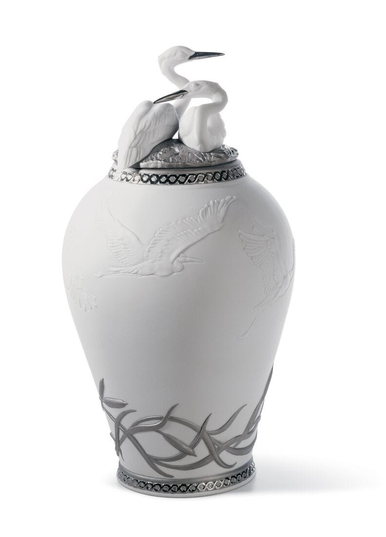 Heron's Vase II (Re-Deco/Silver) in Lladró