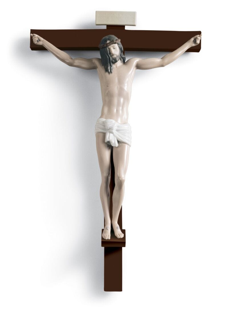 Our Saviour Crucifix Figurine Wall Art in Lladró
