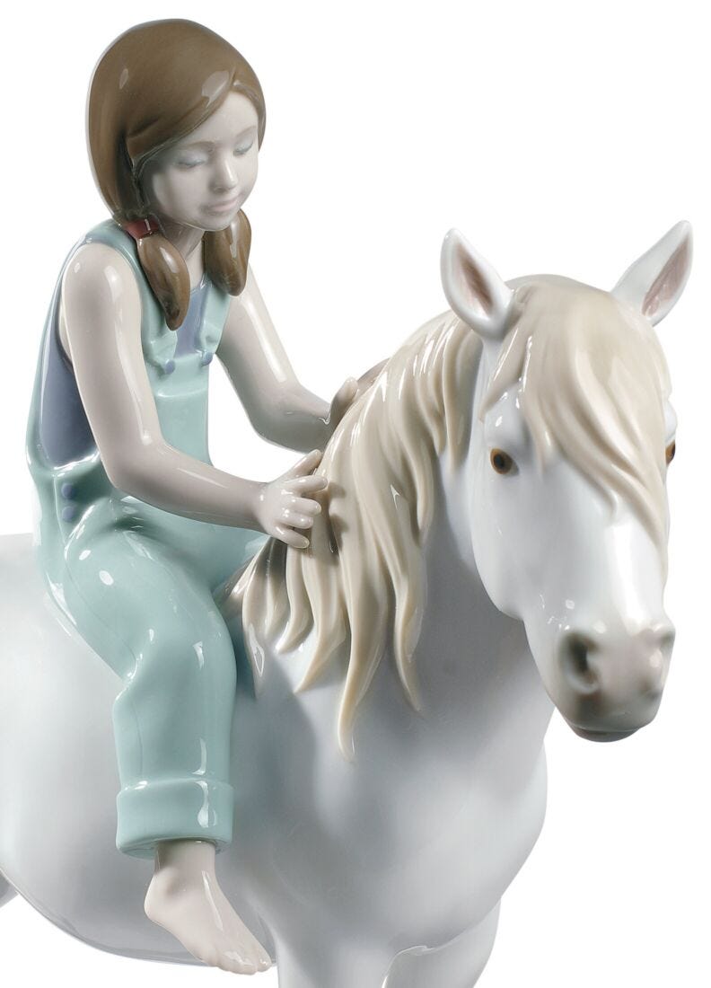 Girl with Pony Figurine in Lladró