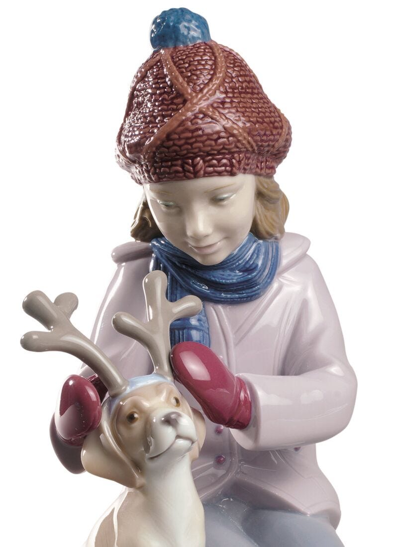 My Little Reindeer Girl Figurine in Lladró