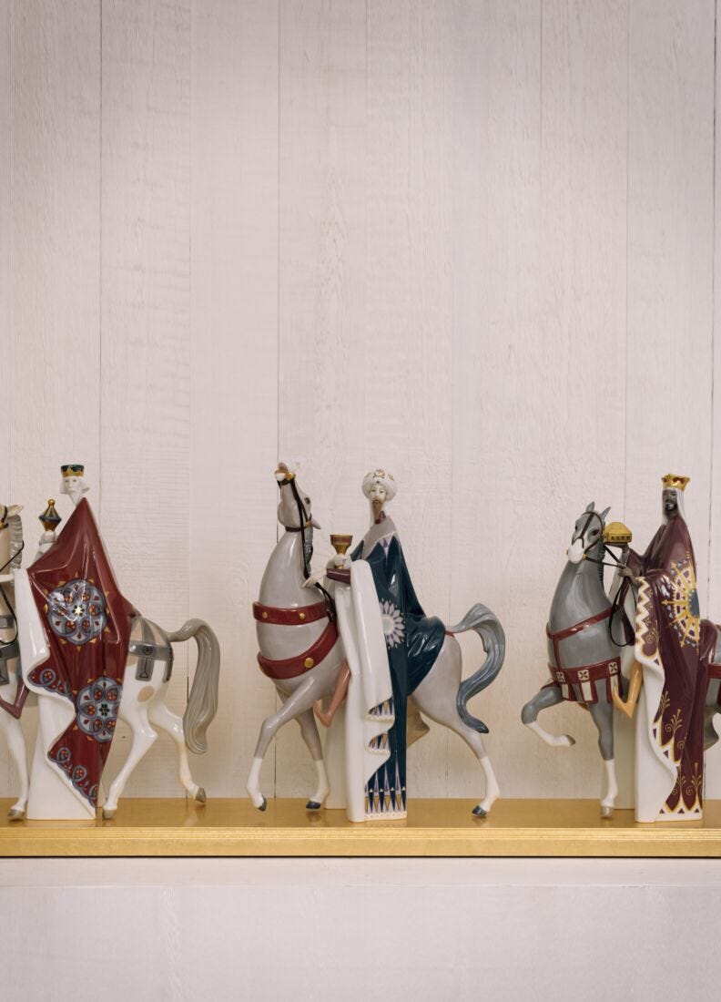 Escultura Reyes magos Melchor, Gaspar y Baltasar. Serie limitada en Lladró
