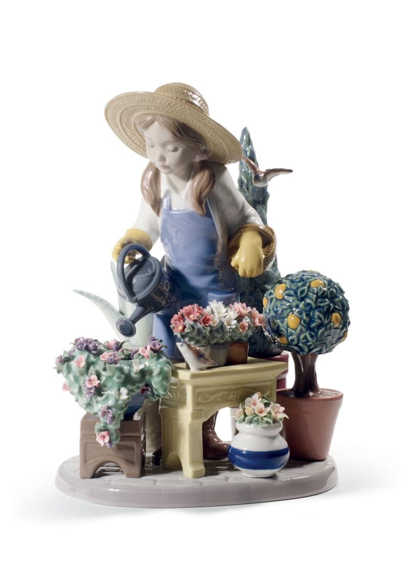 In My Garden Girl Figurine in Lladró