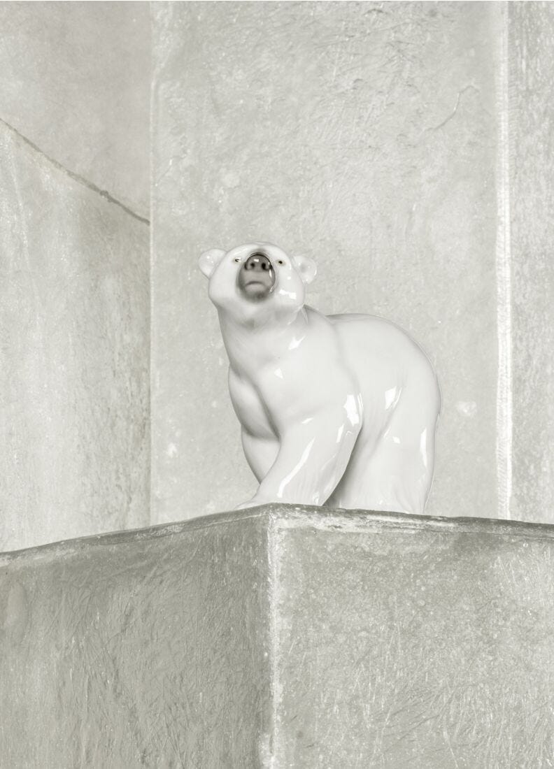 Attentive Polar Bear Figurine in Lladró