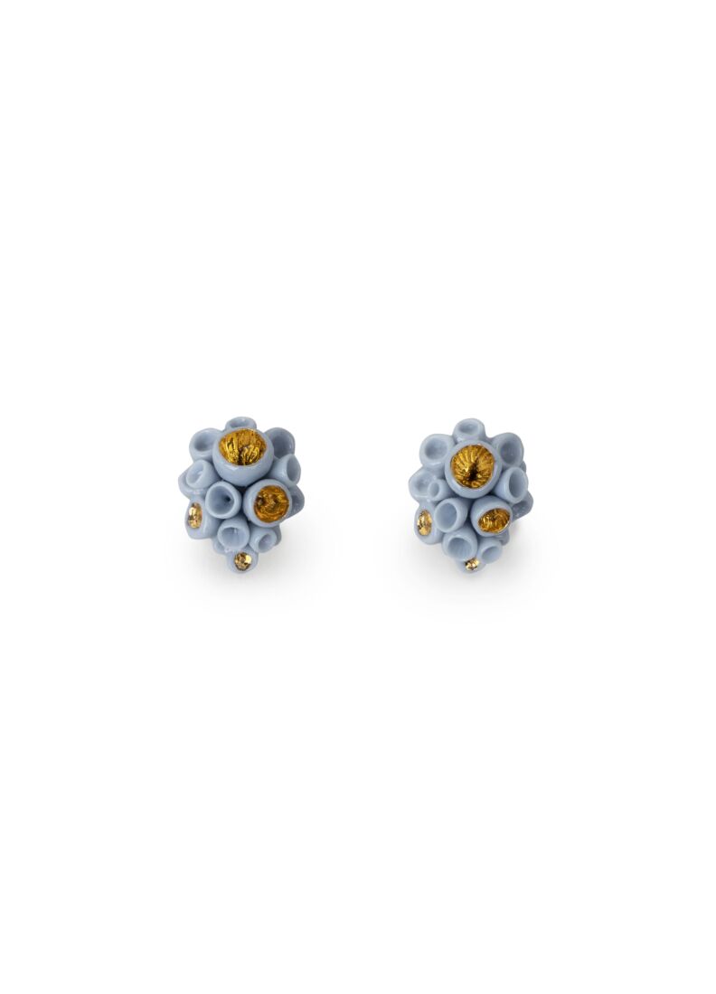 Coral Blue Reef Stud Earrings in Lladró