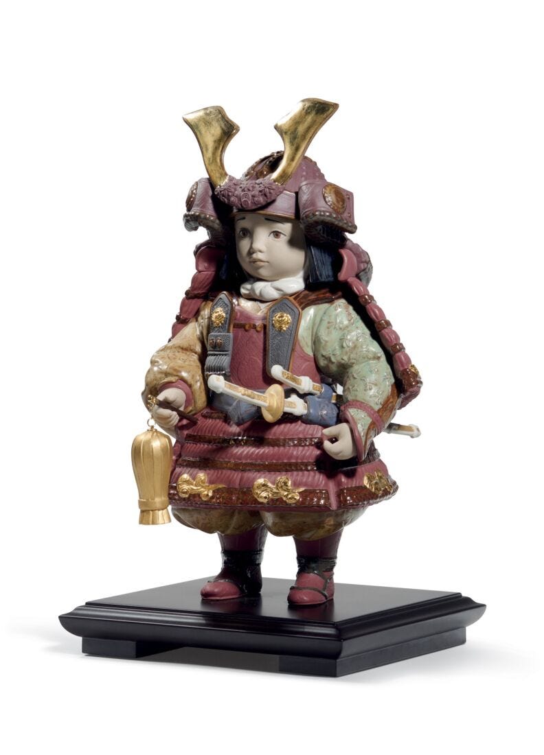 Figurina Bambino Samurai. Lustro oro. Edizione limitata in Lladró