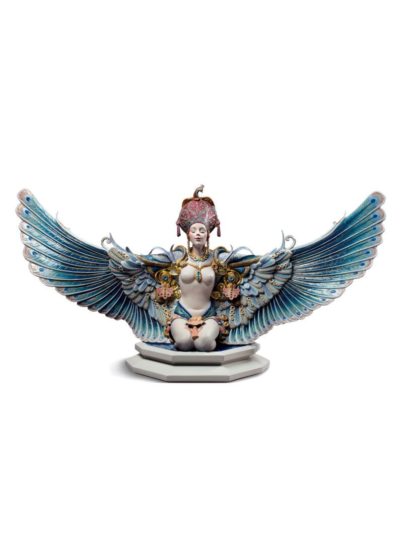 Winged fantasy Woman Sculpture. Limited Edition in Lladró